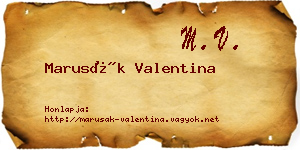 Marusák Valentina névjegykártya